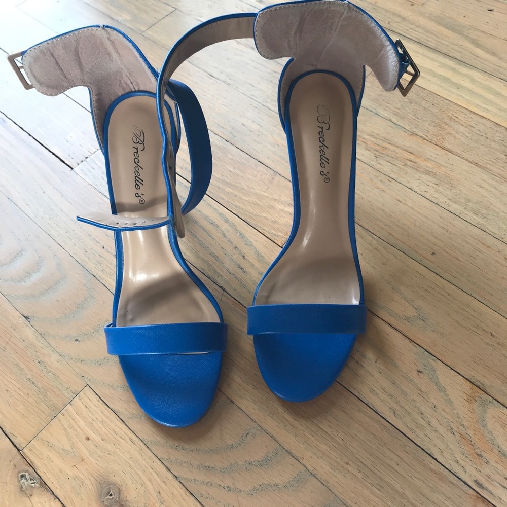 Bright blue strap heels